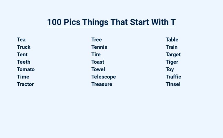 Read more about the article 100 Pics Things That Start With T – Try to Name Them All