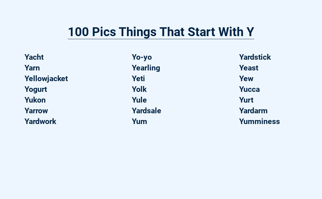 100 pics things that start with y