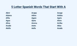 5 Letter Spanish Words That Start With A – With Translations