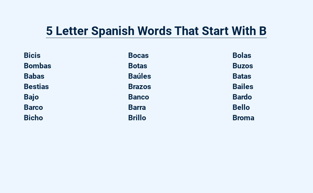 5 letter spanish words that start with b