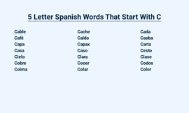 5 Letter Spanish Words That Start With C – A Handy Reference