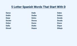 5 Letter Spanish Words That Start With D – Vocabulario