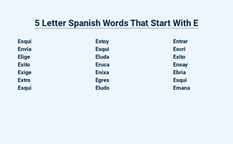 Read more about the article 5 Letter Spanish Words That Start With E – Expanding Your Vocabulary