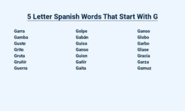 5 Letter Spanish Words That Start With G – Your Key to Expand Vocabulary