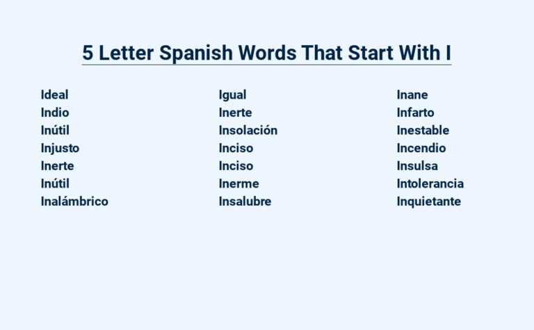 Read more about the article 5 Letter Spanish Words That Start With I – Expanded Horizons