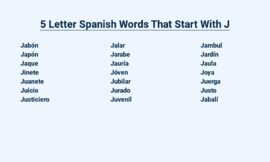 5 Letter Spanish Words That Start With J – Amplify Your Vocabulary