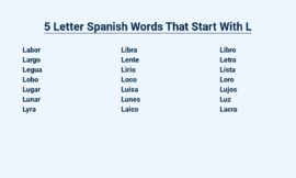 5 Letter Spanish Words That Start With L – Beginner’s Guide