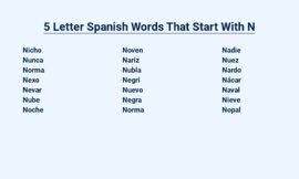 5 Letter Spanish Words That Start With N – Know ’em All