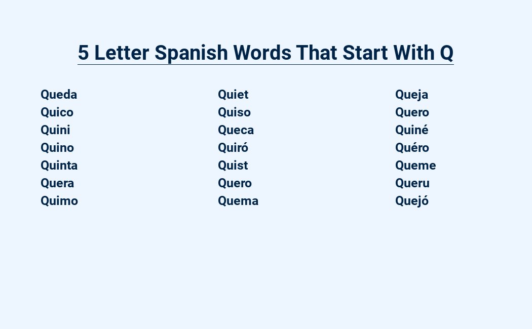 5 letter spanish words that start with q