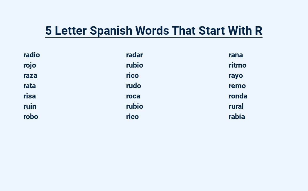 5 letter spanish words that start with r