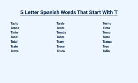 5 Letter Spanish Words That Start With T – Handy List