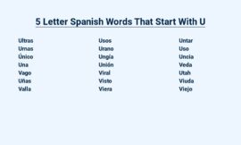 5 Letter Spanish Words That Start With U – PALABRAS