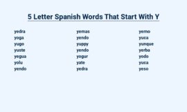 5 Letter Spanish Words That Start With Y – Expand Your Vocabulary