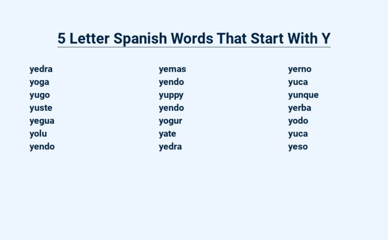 Read more about the article 5 Letter Spanish Words That Start With Y – Expand Your Vocabulary