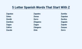 5 Letter Spanish Words That Start With Z – Elevate Your Vocabulary