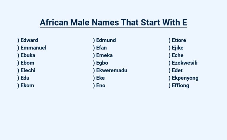 African Male Names That Start With E - The Ultimate Guide