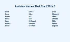 Austrian Names That Start With E – Distinctive and Charming
