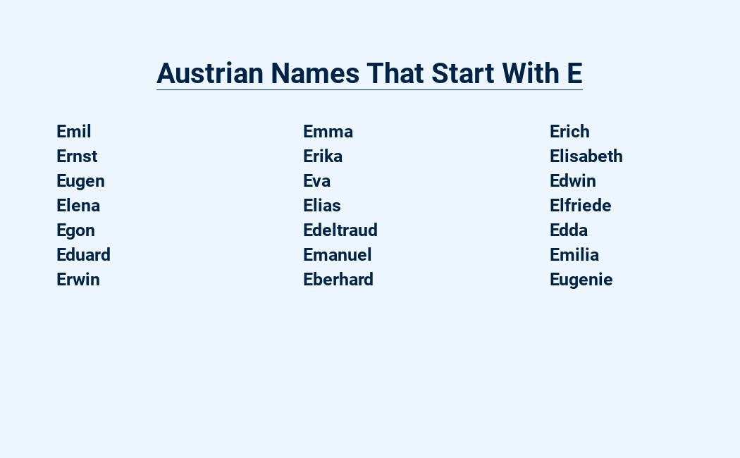 austrian names that start with e
