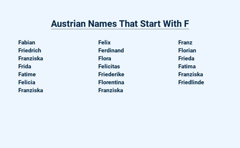 Read more about the article Austrian Names That Start With F – For a Unique Touch