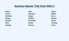 Austrian Names That Start With G – Immerse Yourself in Austrian Heritage