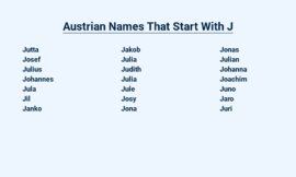 Austrian Names That Start With J – An Exclusive Collection
