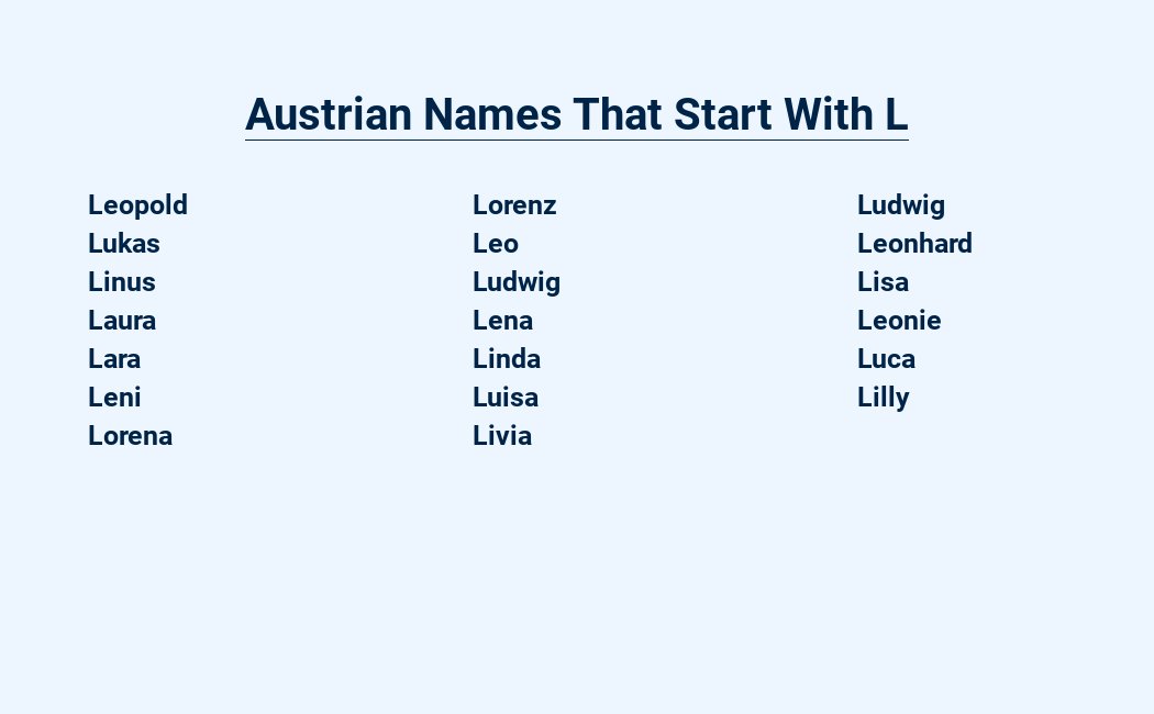 austrian names that start with l