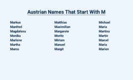 Austrian Names That Start With M – Unveiled