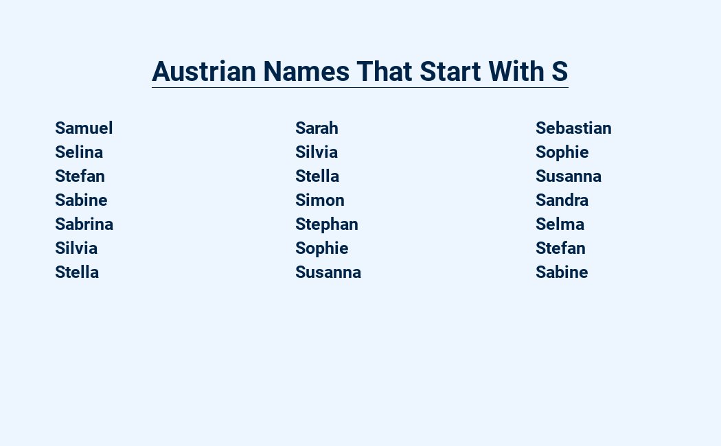 austrian names that start with s