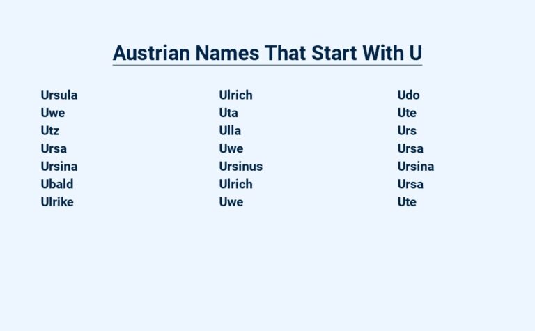 Read more about the article Austrian Names That Start With U – Unique and Meaningful