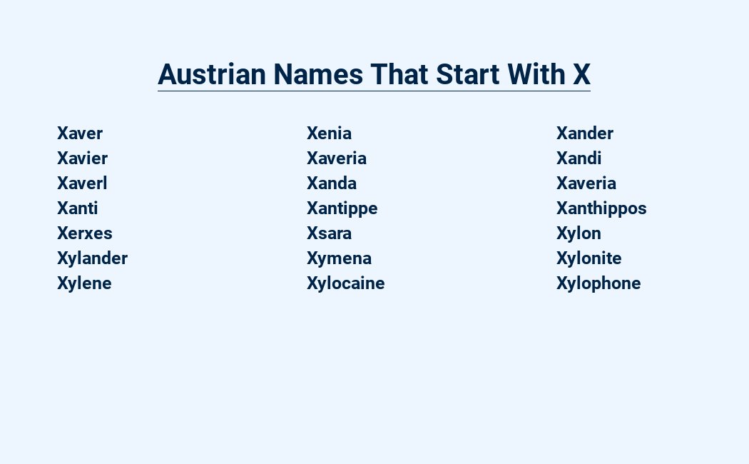 austrian names that start with x