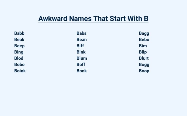 Read more about the article Awkward Names That Start With B – A Fond Farewell to the Bizarrest