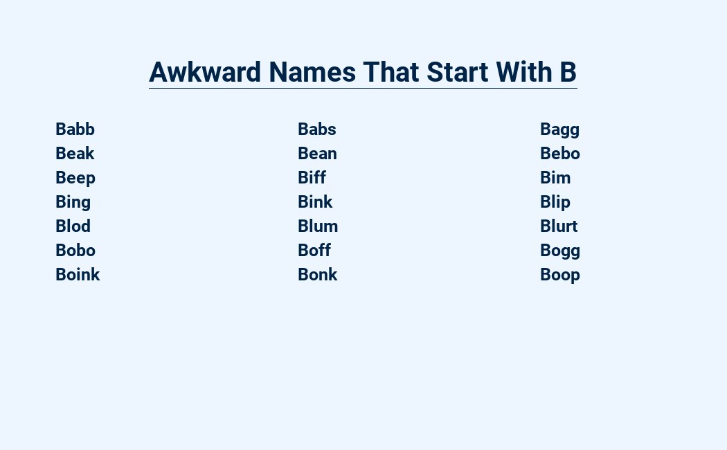 awkward names that start with b