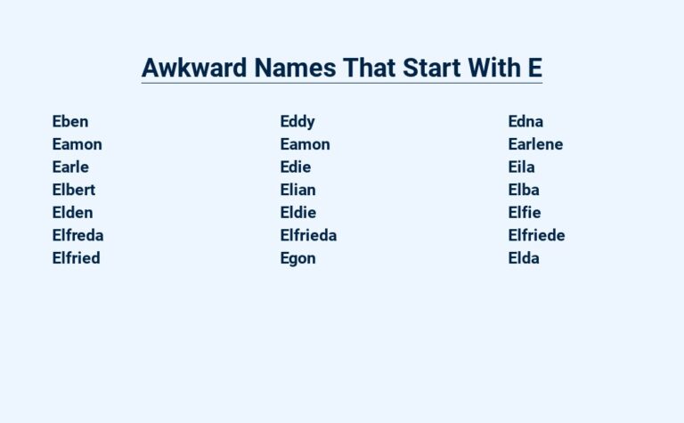 Read more about the article Awkward Name That Start With E – What’s in a Name?