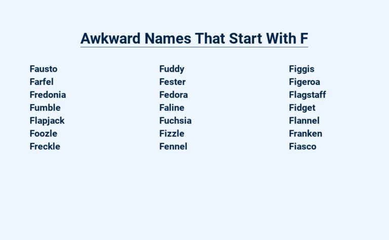 Read more about the article Awkward Names That Start With F – Hilarious Monikers