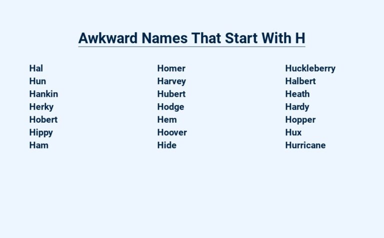 Read more about the article Awkward Names That Start With H – You Won’t Believe These