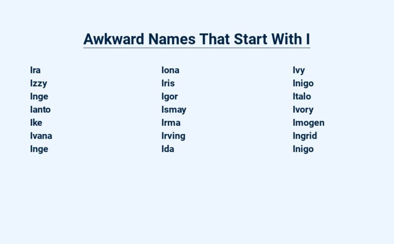 Read more about the article Awkward Names That Start With I – You Won’t Believe These