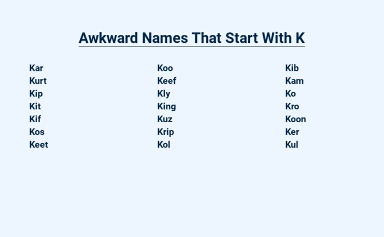 Read more about the article Awkward Names That Start With K: A Source of Chuckles