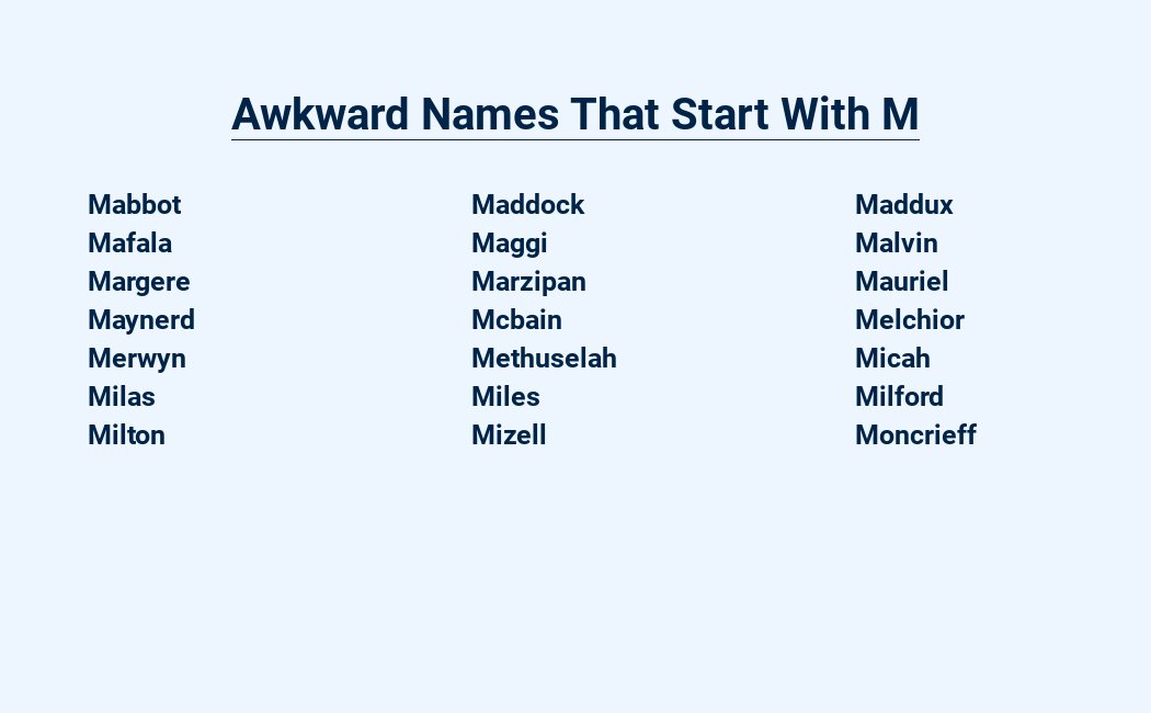 awkward names that start with m