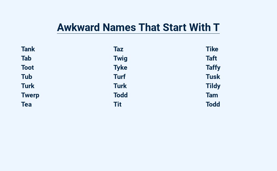awkward names that start with t