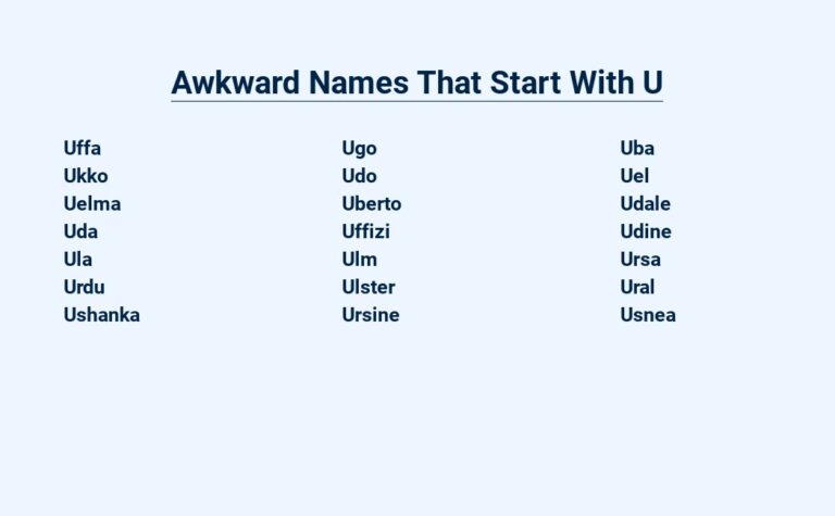 Read more about the article Awkward Names That Start With U – Uncommon Picks