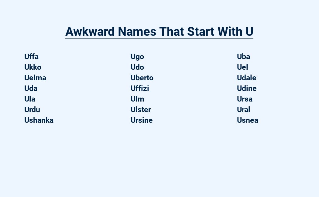 awkward names that start with u