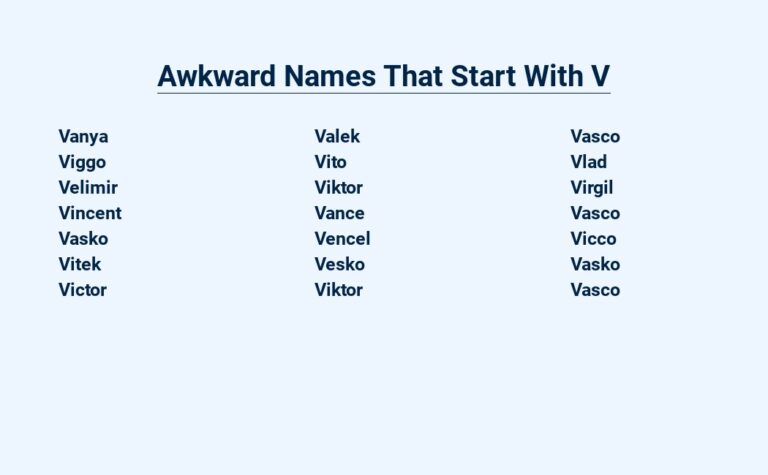 Read more about the article Awkward Names That Start With V: The Quirkiest Choices