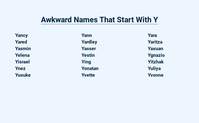 Read more about the article Awkward Names That Start With Y – A Glimpse Into the Quirks of Nomenclature