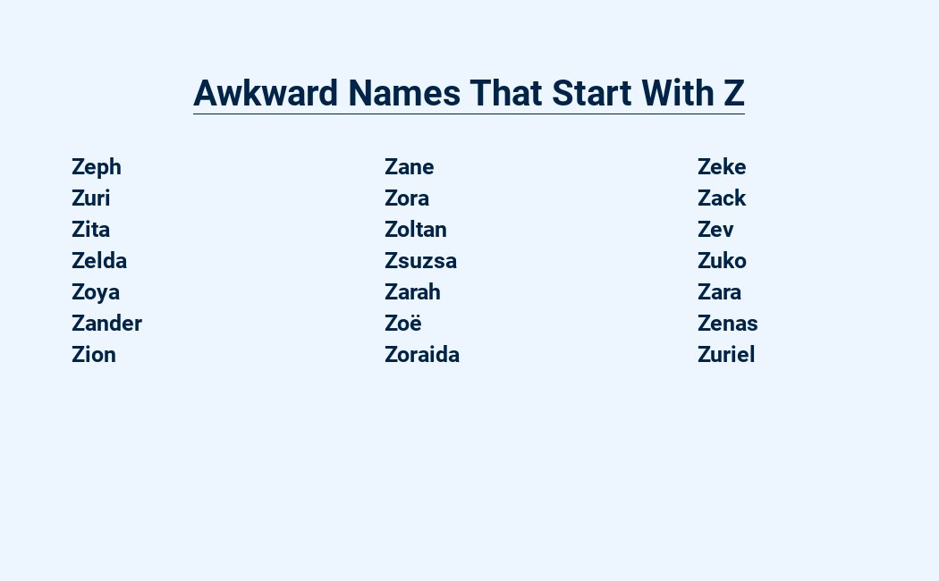 awkward names that start with z