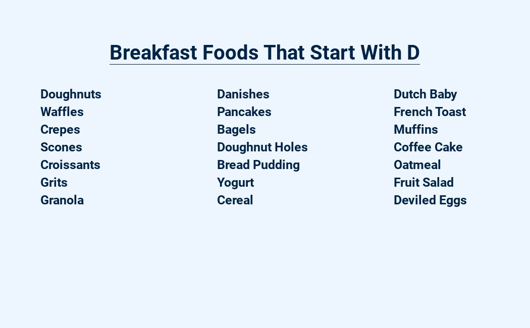 breakfast foods that start with d