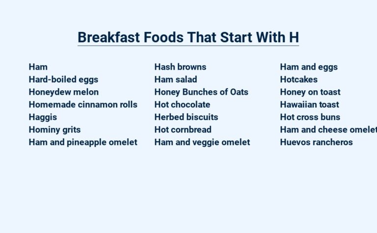 Read more about the article Breakfast Foods That Start With H – Heavenly and Hearty