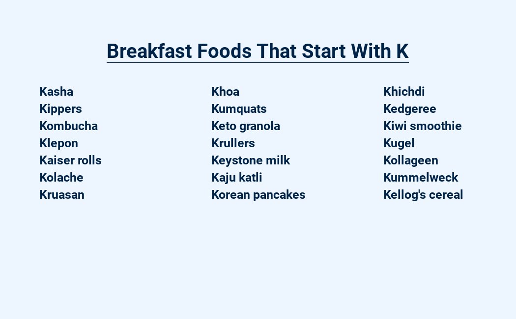 breakfast foods that start with k