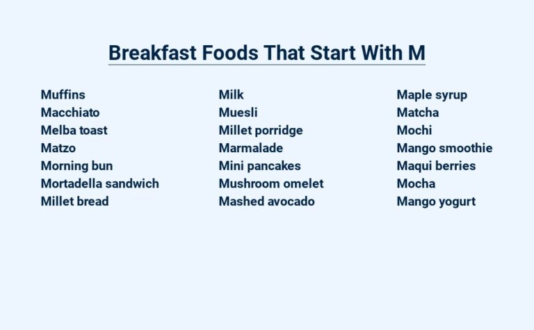 Read more about the article Breakfast Foods That Start With M – Morning Meal Must-Haves