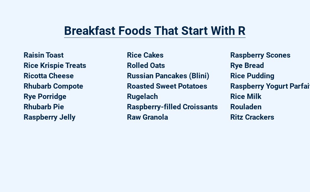 breakfast foods that start with r