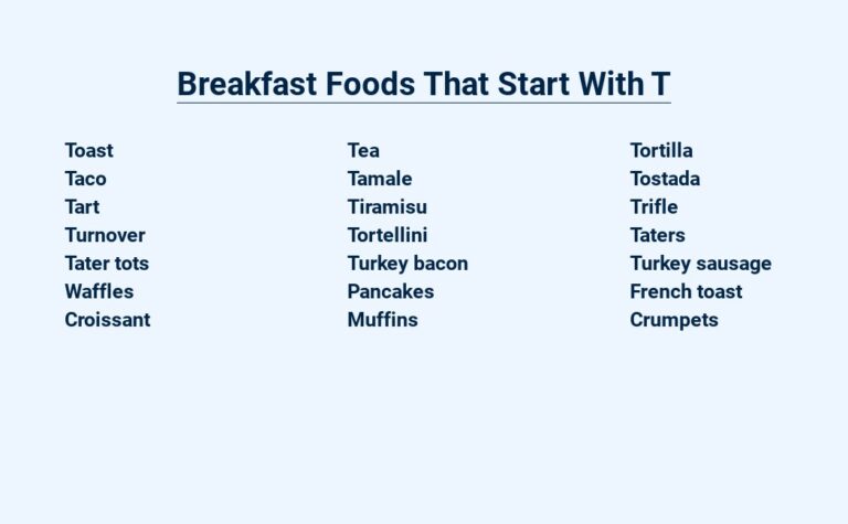 Read more about the article Breakfast Foods That Start With T – Tasty Treats to Kickstart Your Day